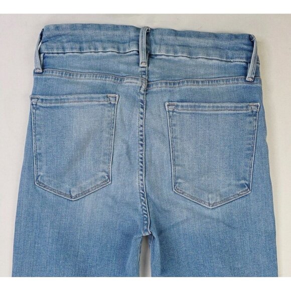 Frame Size 27X27 Womens Le Crop Mini Boot Blue Denim 5 Pocket Jeans USA Made - Picture 11 of 13